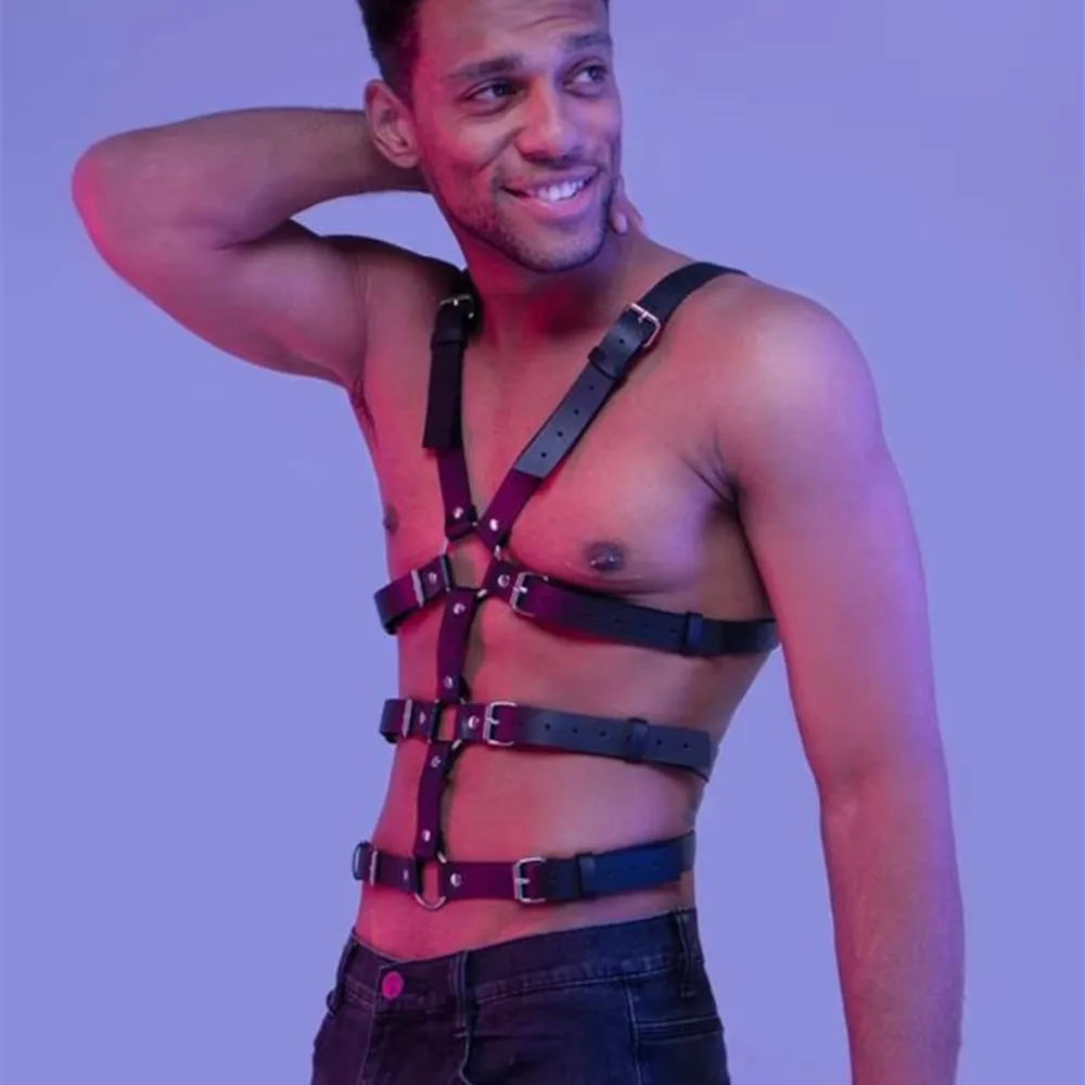 

Gay Rave Harness Punk Chest Harness Belt For Men Gothic Suspenders Body Belt Cosplay Clubwear Sex Toy For Men Lingerie Underwear