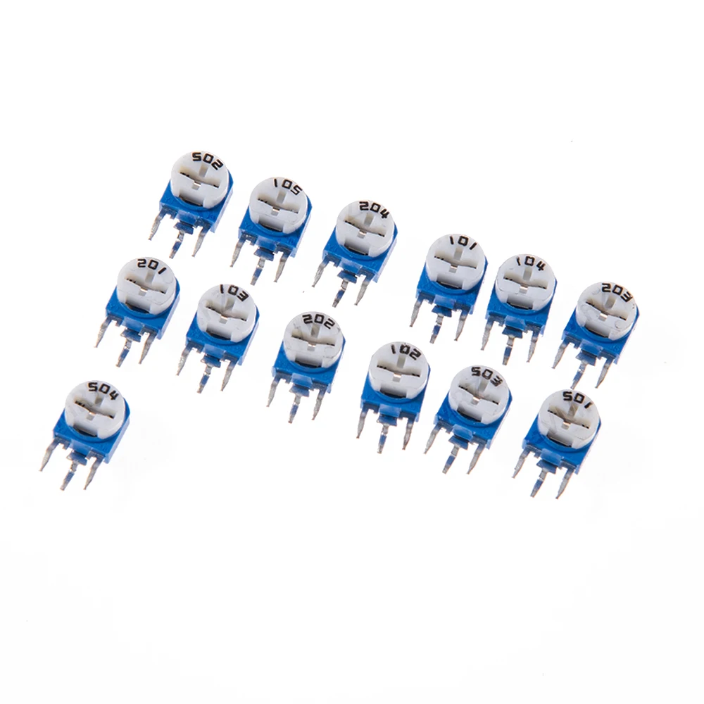 65PCS 100R 13Values RM063 Vertical Va riable Resistors Kit (100R-1MΩ) for PCB Circuit Adjustment 1MΩ