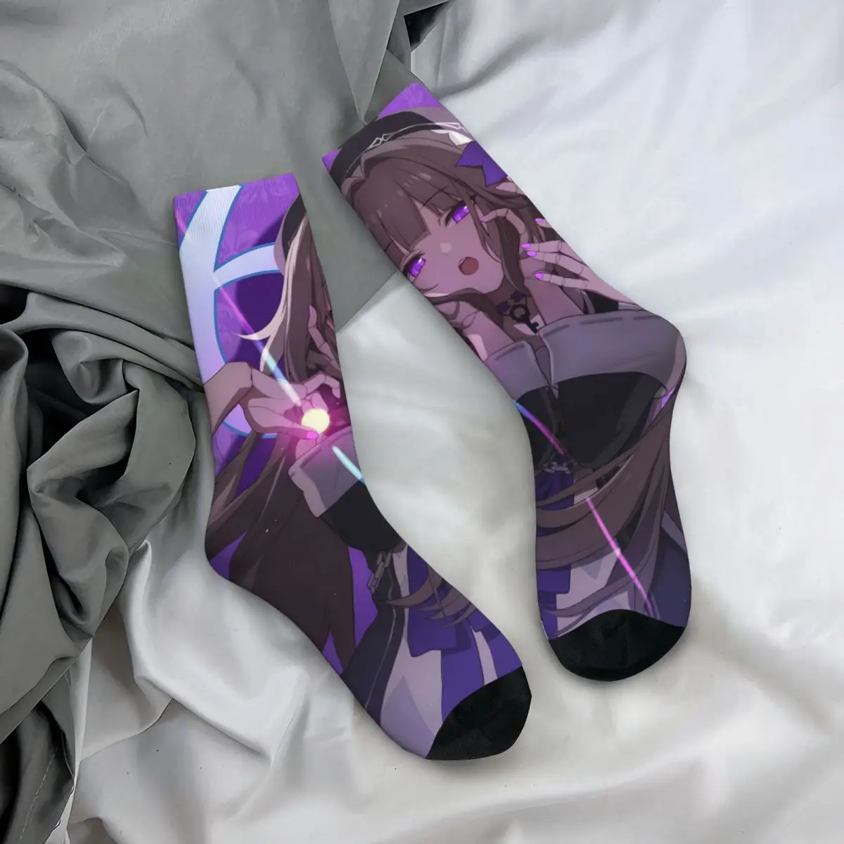 Chaussettes Herta Honkai Star Rail Game pour hommes et femmes, bas d'été en polyester