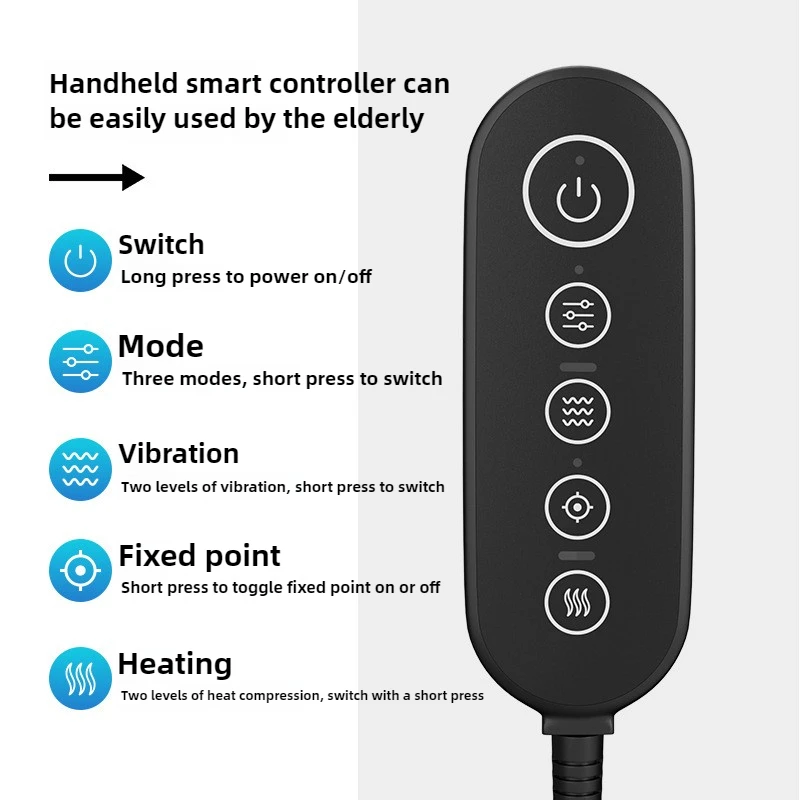 Multifunctioneel zitkussen voor thuismassage, elektrisch warm kompres voor het hele lichaam, schouder- en nekkneden, rug- en taillemassageapparaat