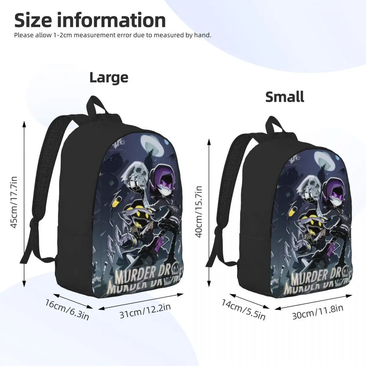 Robot Murder drone V ransel untuk pria wanita kasual sekolah tinggi bisnis Daypack Uzi Doorman Laptop horor tas bahu olahraga