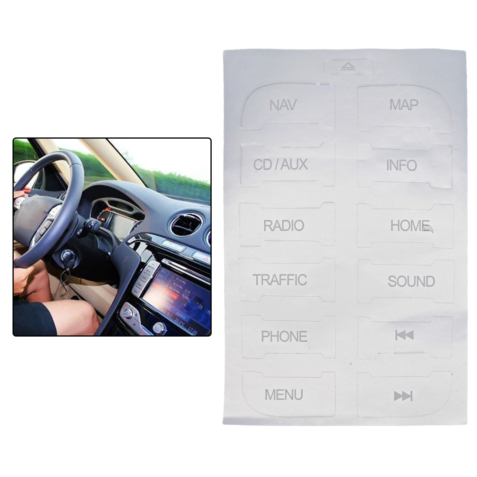 Car Button Repair Button Sticker Car Button Decal Firm Adhesion High Quality Material Light Penetration Vinyl Material