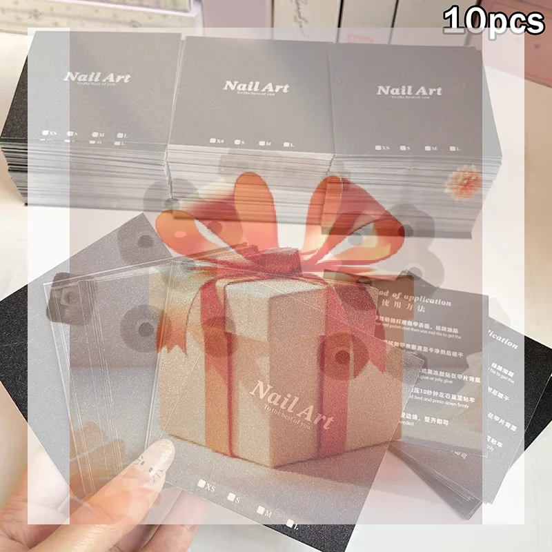 

10 Sheets Press-On Nail Packaging Cards False Nail Design Swatch Display Handmade Manicure Sample Show Card For Salon