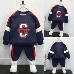 Boys Sweatshirts +Pants Cotton 2PCS/Set Kids Sport Suits 2023 Letters Spring Autumn Uniforms Custom Children Sets