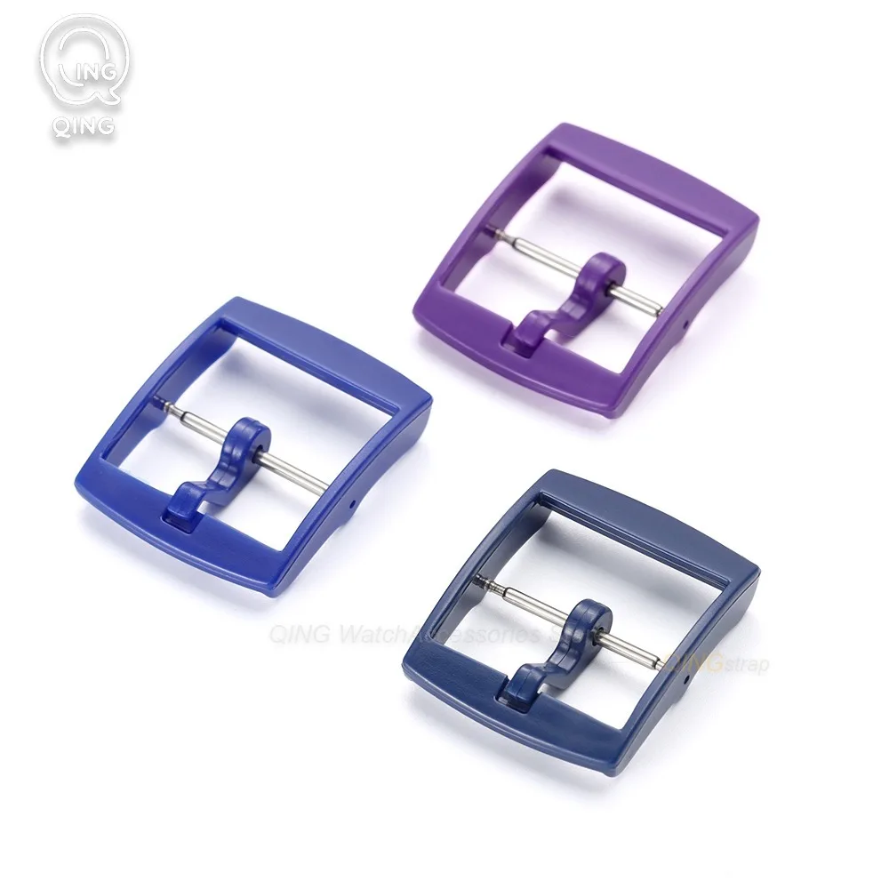 16mm 19mm 20mm for Swatch Silicone Straps Colorful Band Pin Buckle Women Wen Plastic Watch Clasp Watch Button Buckle Accessories