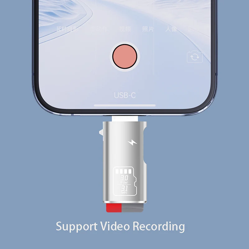 Type C 3.1 High Speed Micro SD TF Memory Card Reader for iPhone 15 Huawei Mobile Phone PD Charging Dongle Charger Cable Adapter