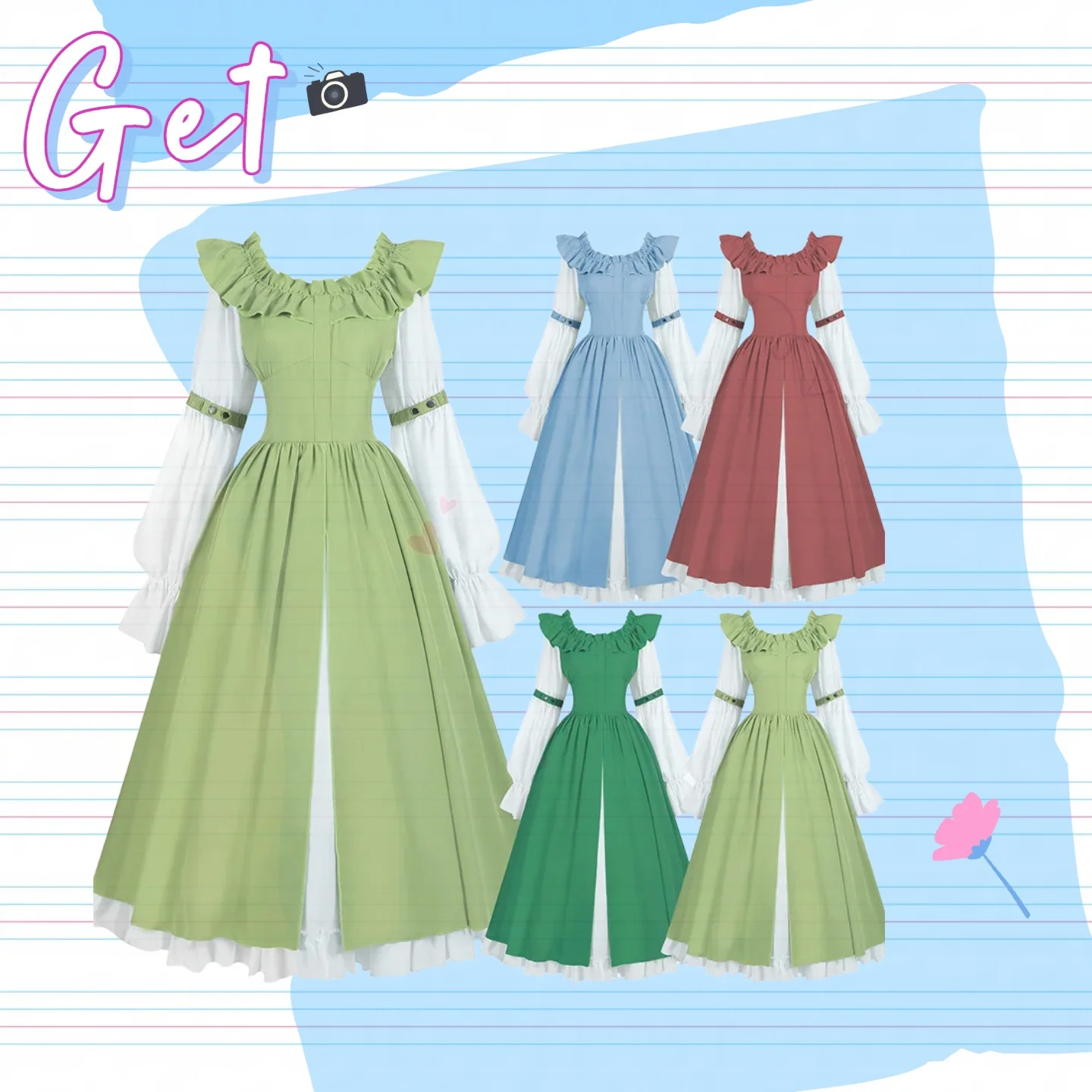 

European American Oktoberfest Costume Long Sleeve Dress Festival Party Cosplay Outfit