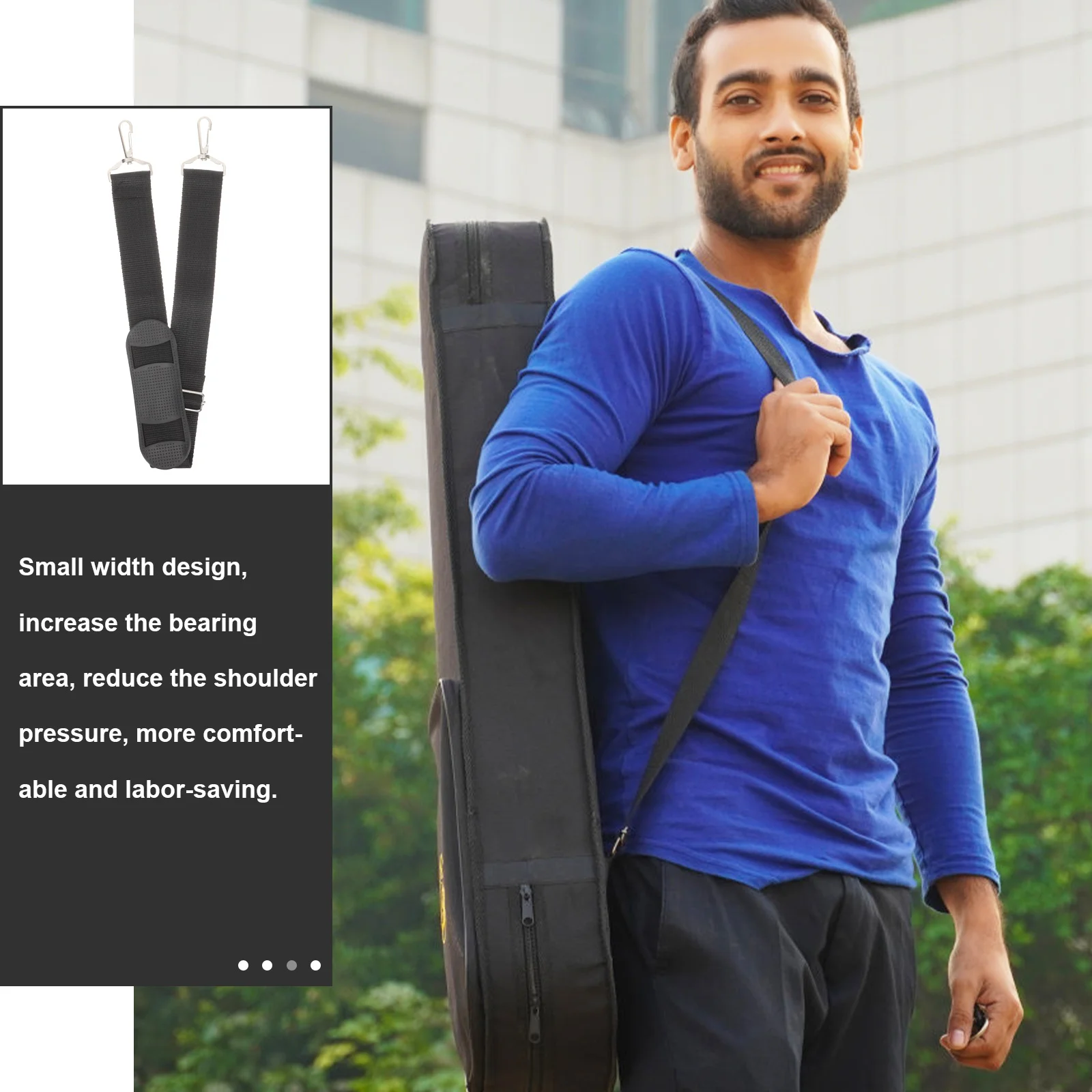 2Pcs Violin Case Strap Padded Shoulder Comfort Adjustable Length Durable Carry Bag Belt for Portable Instrument Storage