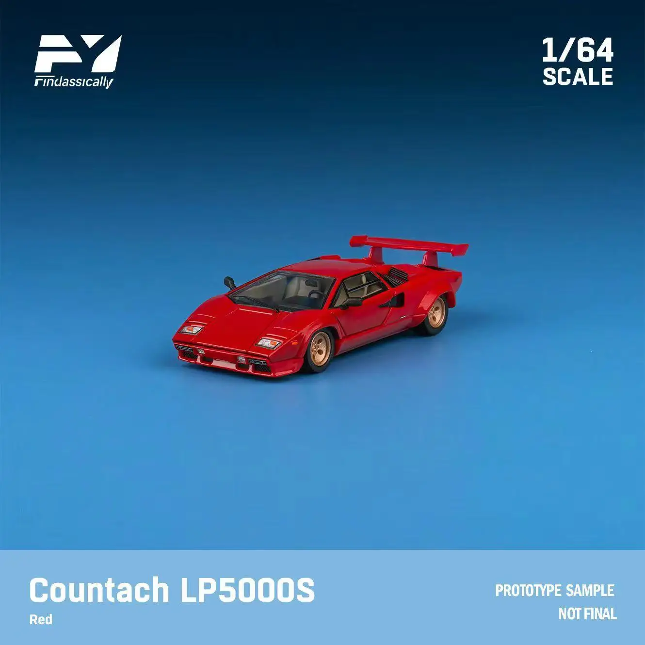 **Pre-order **Finclassically 1:64 Countach LP 5000 QV Red /Pink Limited Model Car