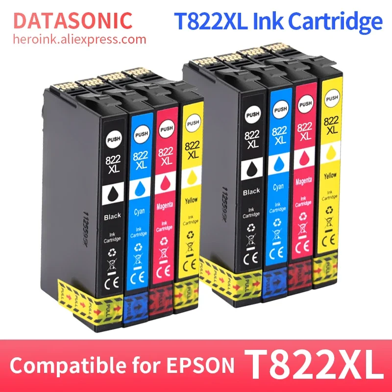 T822XL 822XL T822 T822XL120-S Compatible Printer Ink Cartridge for Epson WorkForce Pro WF-3820/WF-4820/WF-4830/WF-4834 Printer