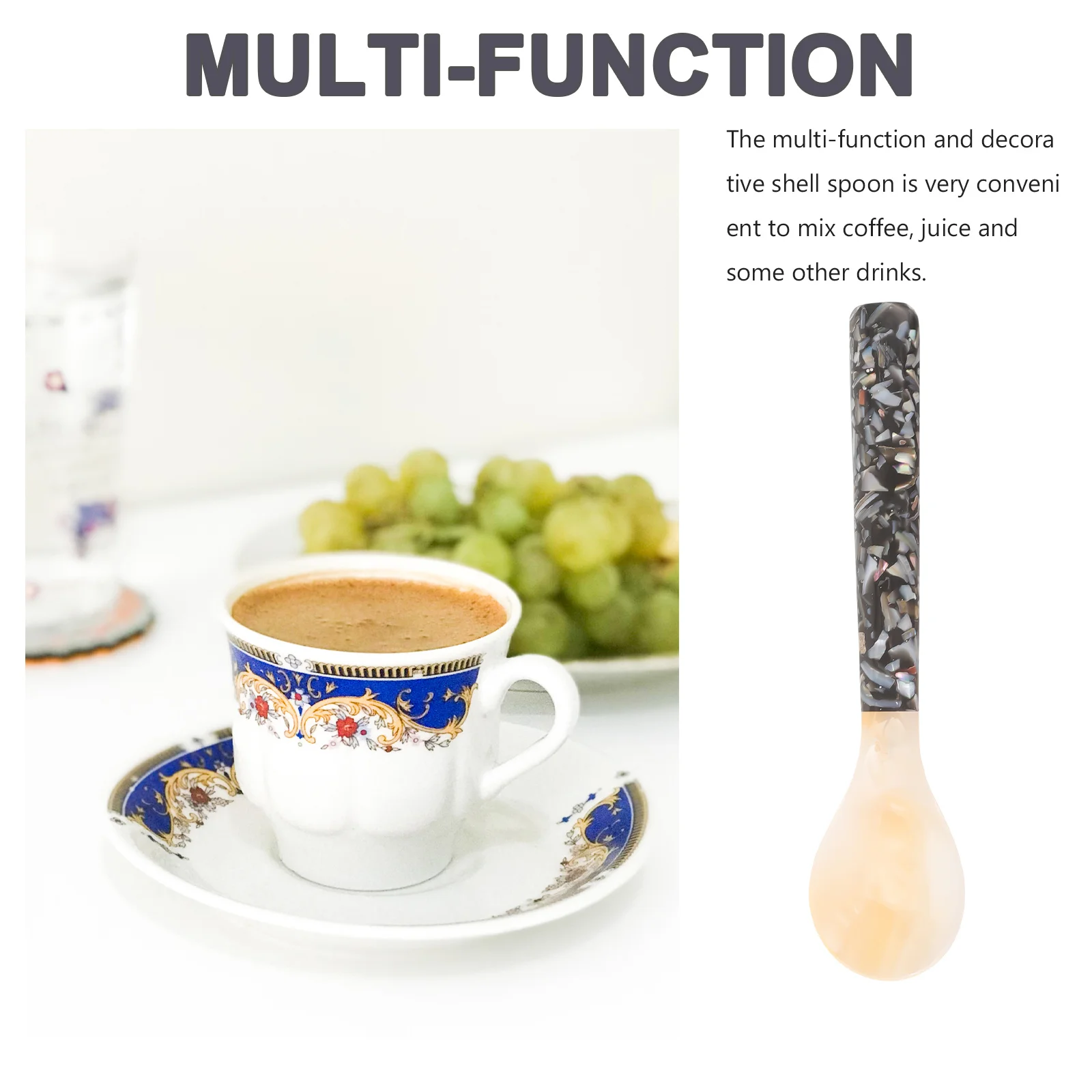 

Small Shell Dessert Spoon Smooth Polished Natural Shell Design for Ice Cream Coffee and Beverages Dessert Spoons