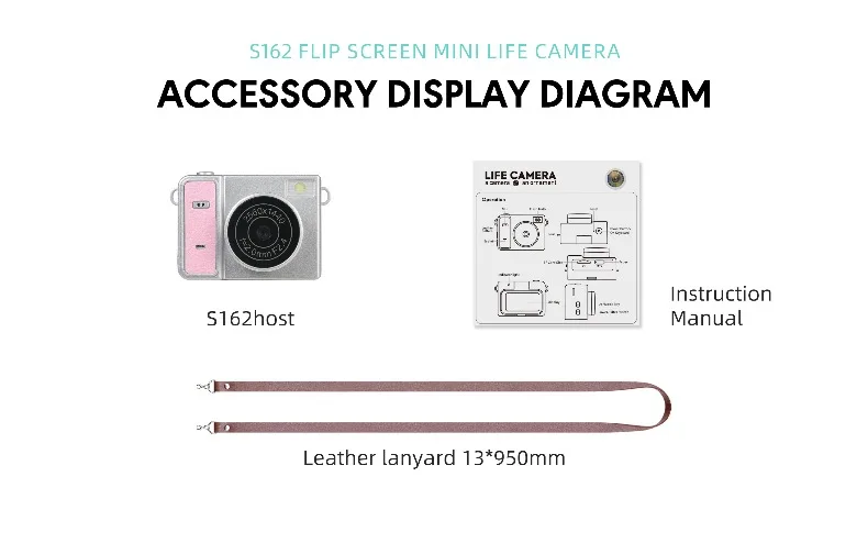 S162 Vlog MINI Kamera 2K HD 180 ° Flip-Screen Selfie-Rekorder Tragbare Digitalkamera 30g Portabler Retro-Reise-Rekorder – Detail 1