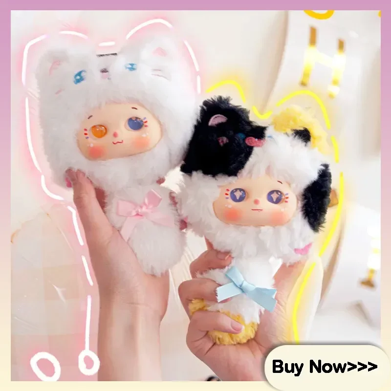 

Натуральная зеркало для макияжа Baboo Meow Combglow, серия расчесок, плюшевая глухая коробка, изысканная сумка с героями мультфильмов, подвеска-сюрприз, загадочная коробка, подарки