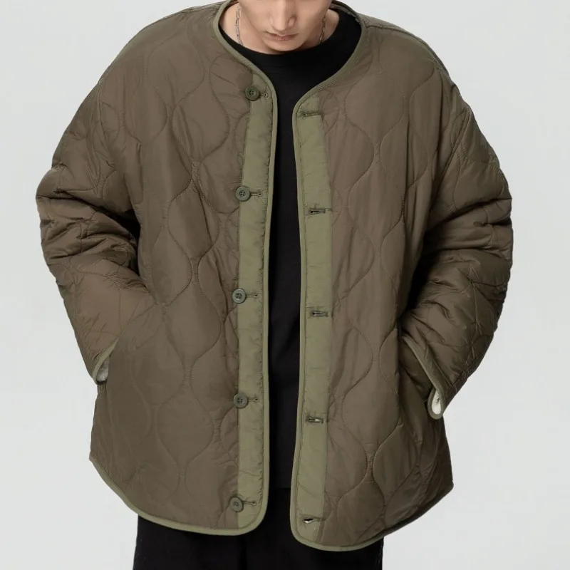 النمط الصيني على الوجهين يمكن ارتداؤها القطن وسادة مبطنة الرجال تقليد صوف الضأن سميكة سترات الشتاء الدافئة مبطن القطن معاطف #2