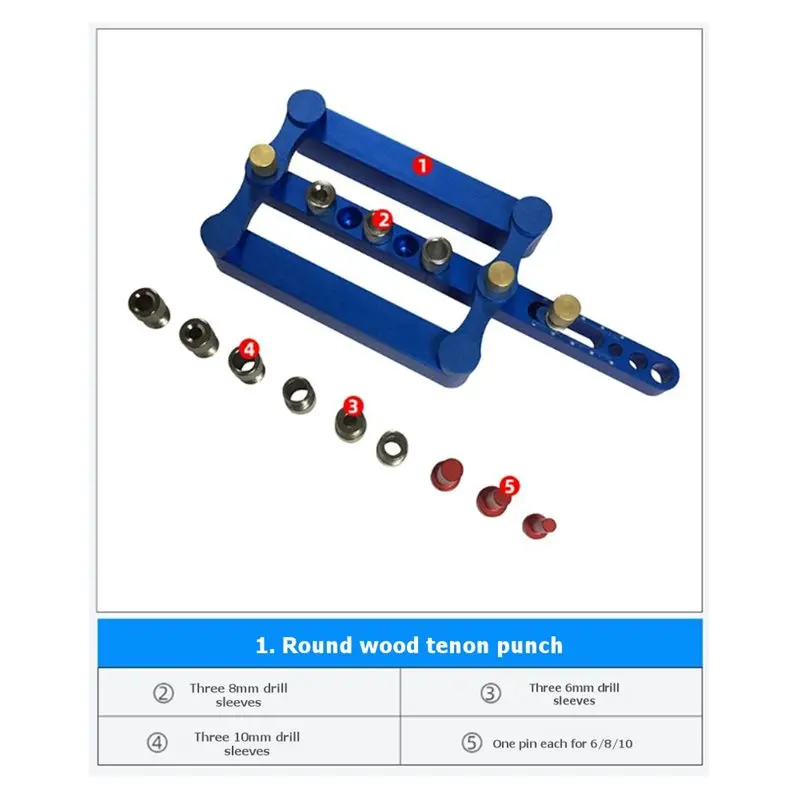 A02F-Woodworking Joinery Hole Drill Guide Self Centering Punching Locator Tool Positioner Locator For Metric Dowels