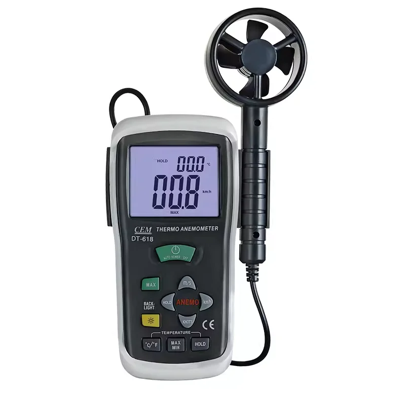 DT-618 Multifunctional Wind Speed Tester Anemometer Wind Count Display Wind Speed Sensor