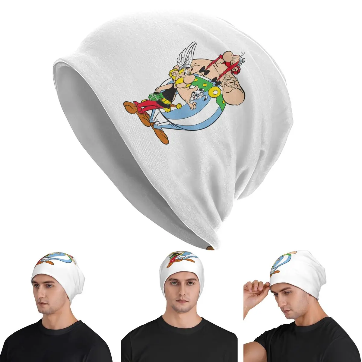 

Шапки-бини Астерикс и Обеликс Skullies, теплая осенне-зимняя уличная шапка, вязаные шапки для взрослых унисекс