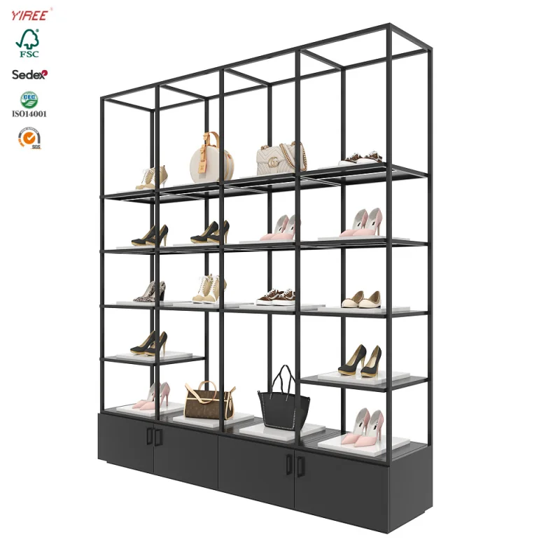 

custom.Shelves luxury store fixtures metal cabinets polish wall display rack for handbags and shop fittings