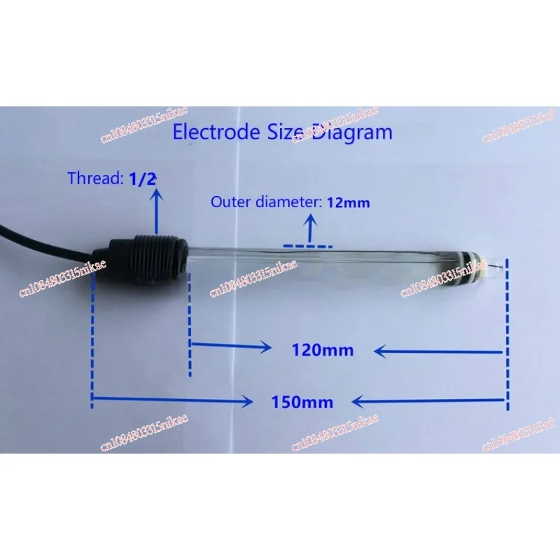 Industrial on-line high temperature PH glass electrode, strong acid and strong base PH electrode, corrosion resistant PH probe