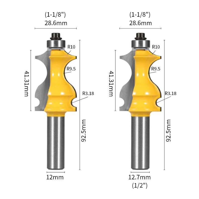 YUSUN 1PC  Fish Handrail Bit Router Bit Woodworking Milling Cutter For Wood Bit Carbide Cutters Face Mill End Mill