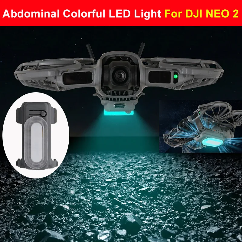 dji-neo-2-ドローン用腹部カラフルledライト、底部高さ調整ランディングギア、フラッシュナイトフライトライト、neo2アクセサリー用