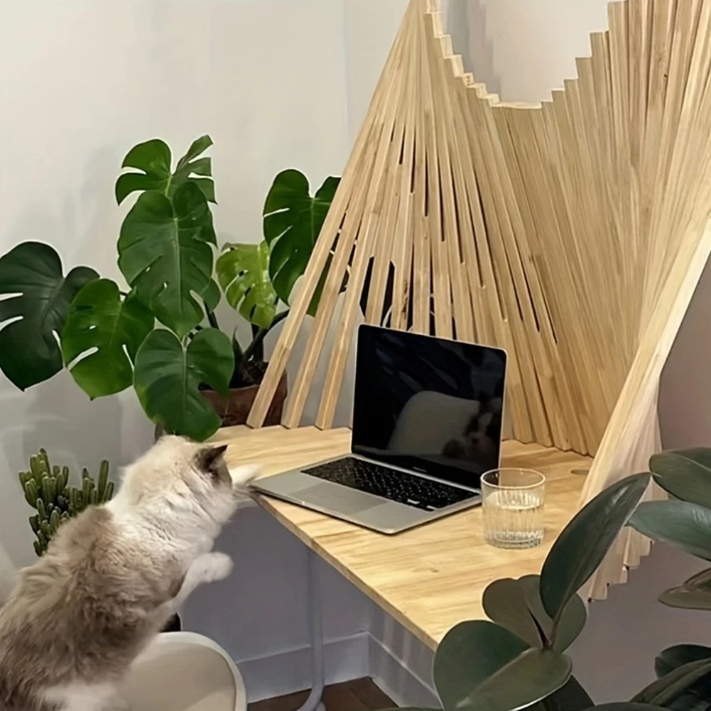 

Folding Desk Fashionable Invisible Computer Table Solid Wood Creative Hanging Wall Folding Table Foldable Computer Desk