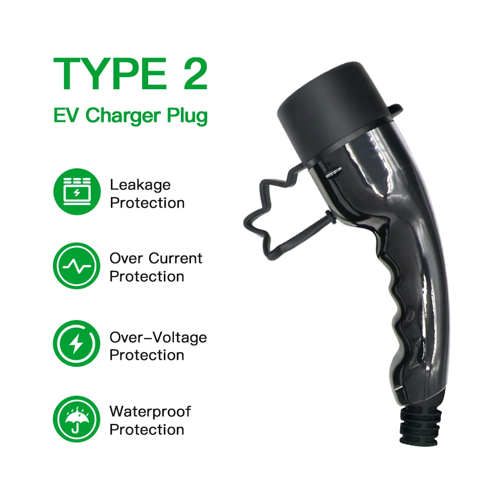 ISIGMA 62196-2 Type2  Female Male EV Connector 16A 32A Single Phase Three Phase Ev Charging Gun with Extension Ev Charging Cable