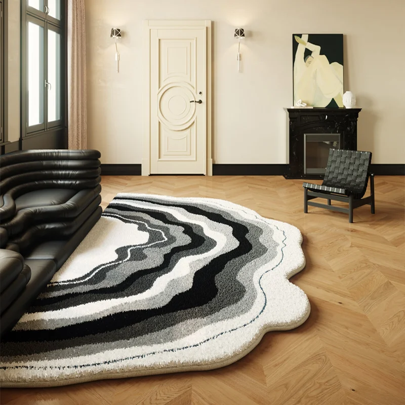 سجادة VIKAMA على شكل موجة المحيط الأزرق في منطقة ممر غرفة الضيوف. سجادة أرضية عند المدخل. عناصر ديكور منزلي جميلة #3