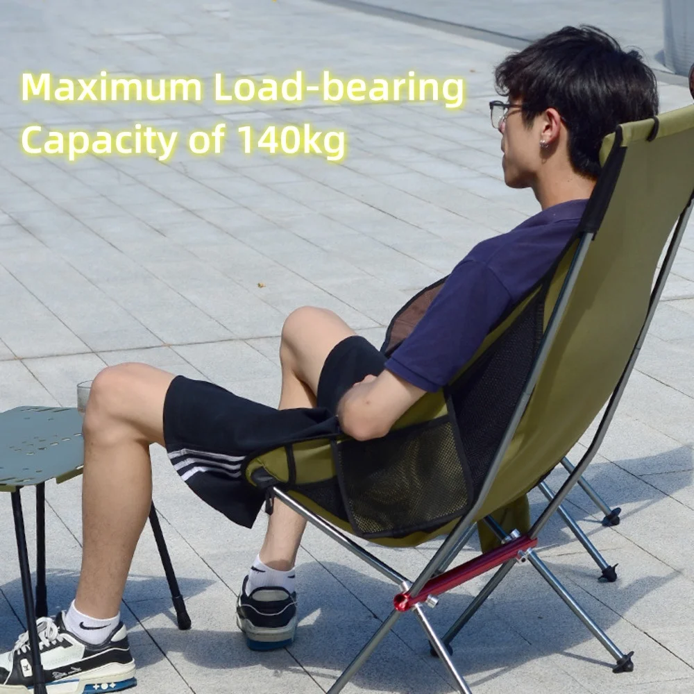 Outdoor Folding Chair Ultralight Aluminiu Alloy Camping Chair Upgraded Moon Chair Fishing Chair Beach Garden BBQ Chair view 3