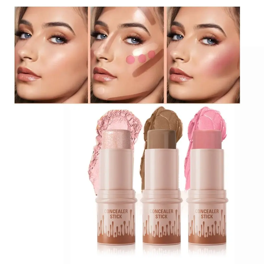 

3Pcs Multi-color Contour Stick Set Three-Dimensional Brightening Modify Concealer Pen Natural Matte Waterproof Stereo Concealer