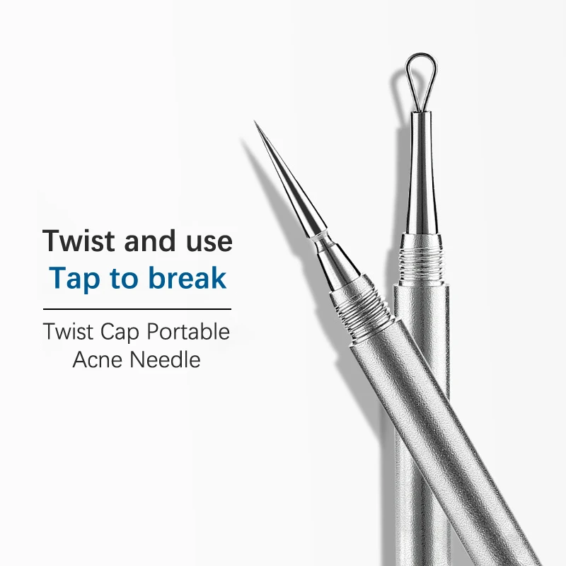 Double Head Blackhead Comedone Acne Blemish Extractor Remover Stainless Needles Blackhead Pimple Blemish Extractor Remove Tools