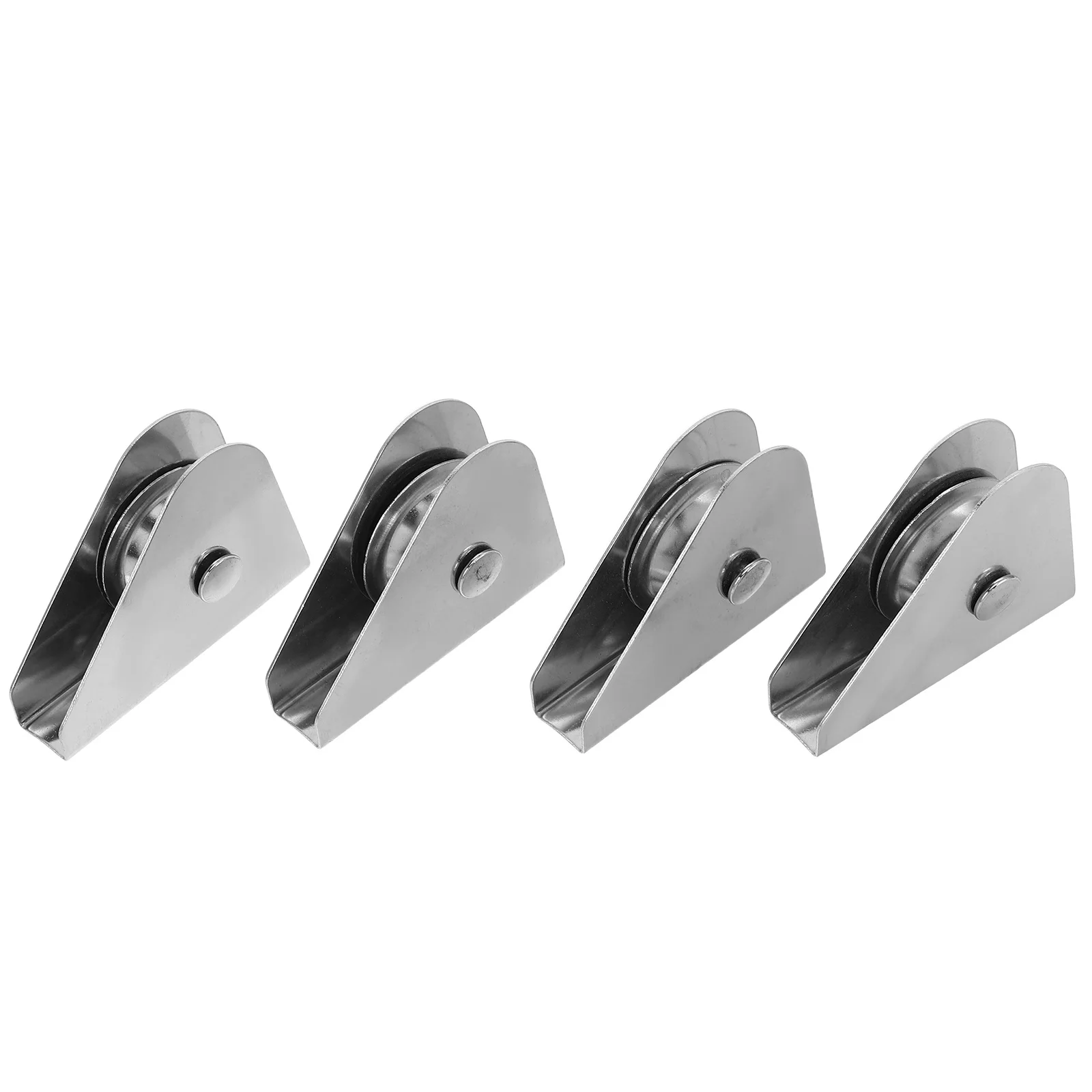 

4pcs Flagpole Pulley Kit Stainless Steel Single Wheel Bearing Pulley Block Heavy Duty Flag Pole Repair Parts Wind Resistant