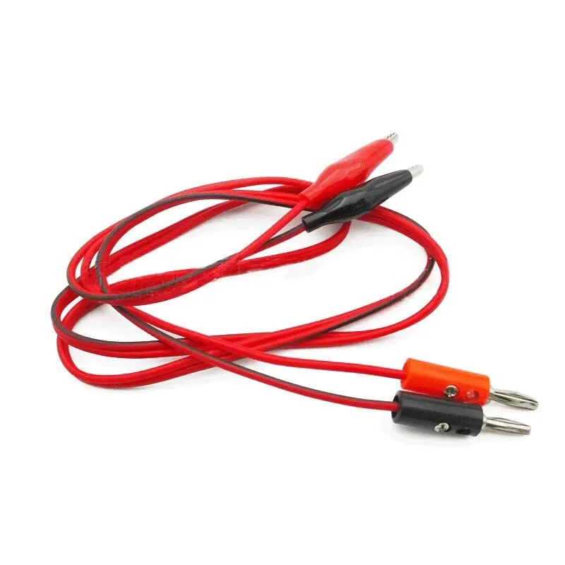 1M Alligator Cilp to AV Banana Plug Test Cable Lead Connector Dual Tester Probe Crocodile Clip for Multimeter Measure Tool