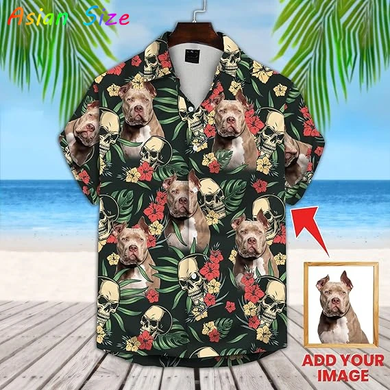 

Мужская рубашка-поло с коротким рукавом и пуговицами, с фотопринтом милых домашних животных (кошек и собак), в гавайском стиле, для пляжа, с тропическими цветами, для самостоятельного дизайна