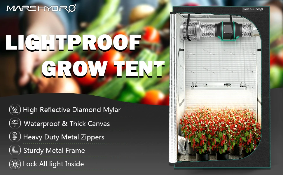 Mars Hydro GROWTNET Optional size Wholesale Price Hydroponic Grow Tent 610D Plant Grow Box Kits 150x150x200