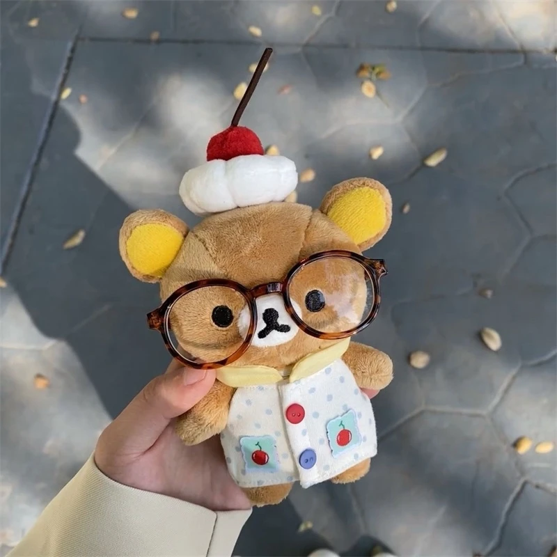 

Rilakkuma Store Manager Plush Keychain Bag Charm Cute Kawaii Heart Pendant Soft Hanging Toy For Women Girls Backpack Purse Gift