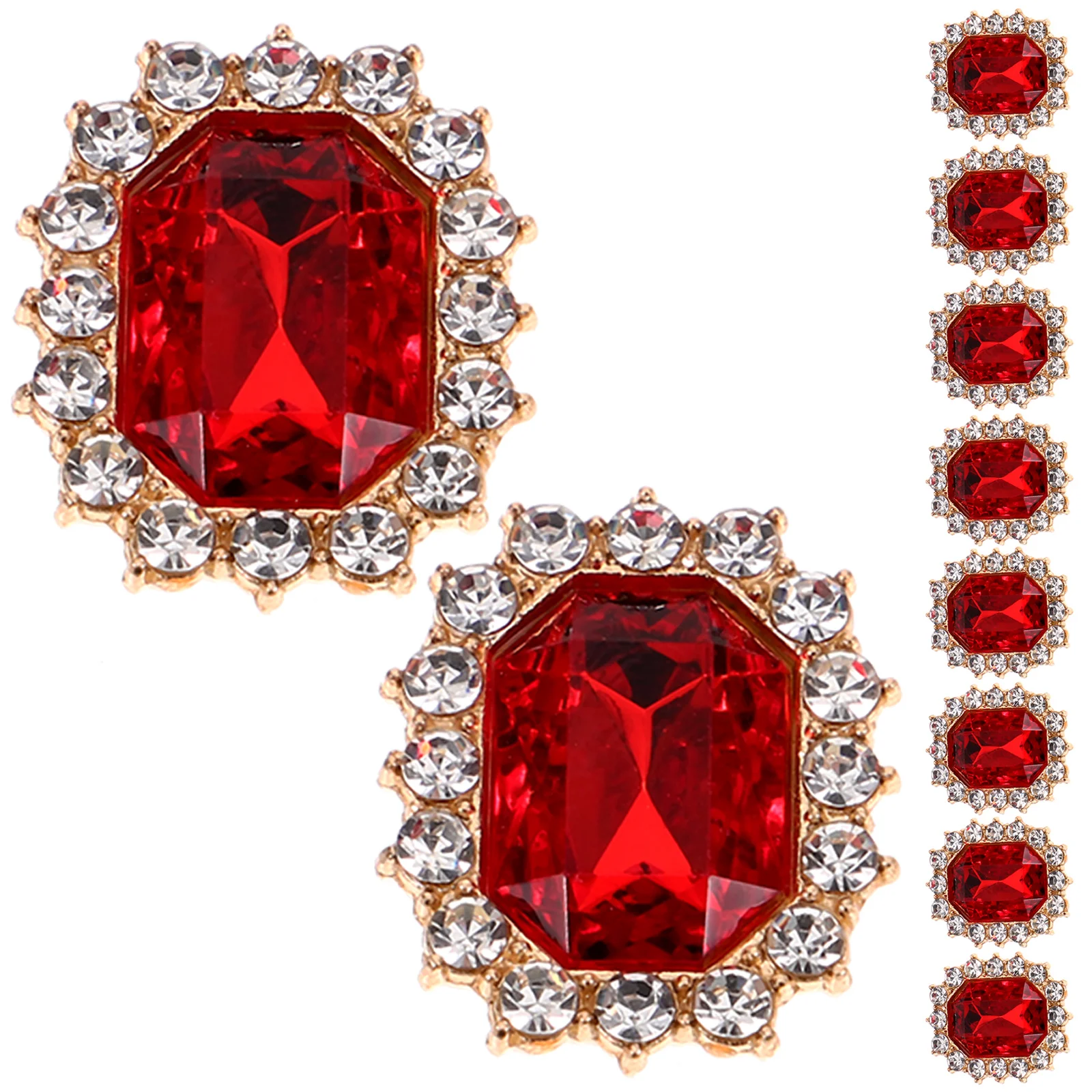 

20 Pcs Rhinestone Hair Accessories Flatback Embellishments Charms Craft Supplies DIY Decorations Shoe Rack Materials Red Color