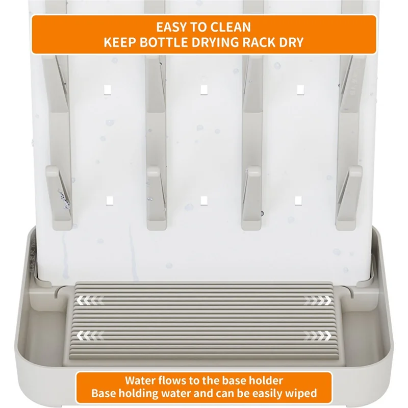 AS96-رف تجفيف الزجاجات، صندوق تخزين الزجاجات، رف تجفيف لزجاجة الطفل، منظم موفر للمساحة لزجاجات الأطفال، الثدي P