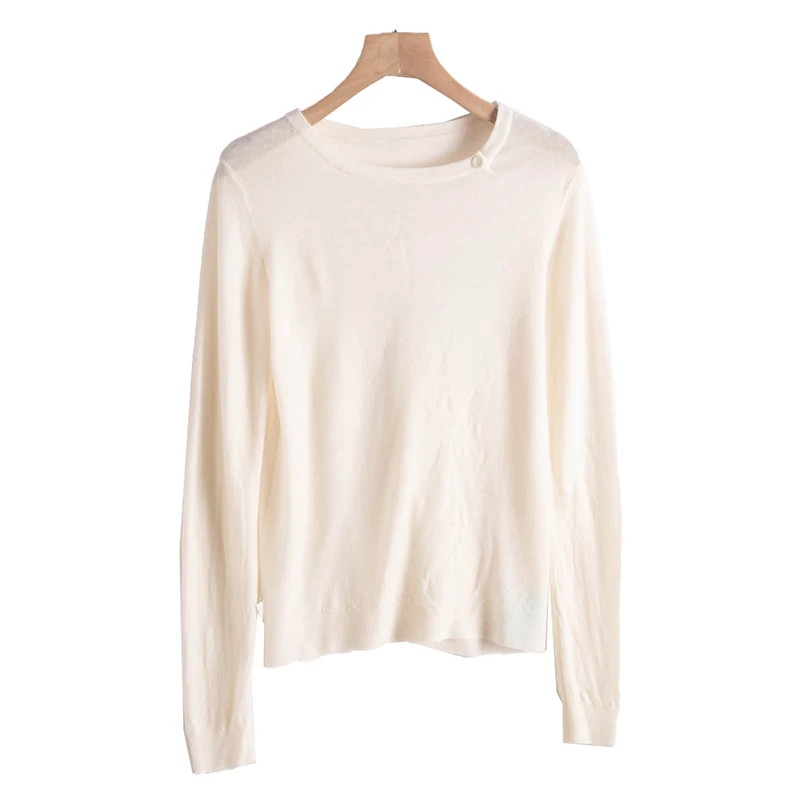 لون نقي مطاطا Ne زر الديكور سليم صالح سترة موسم الشتاء طول منتظم جولة Ne السترة مزيج الصوف