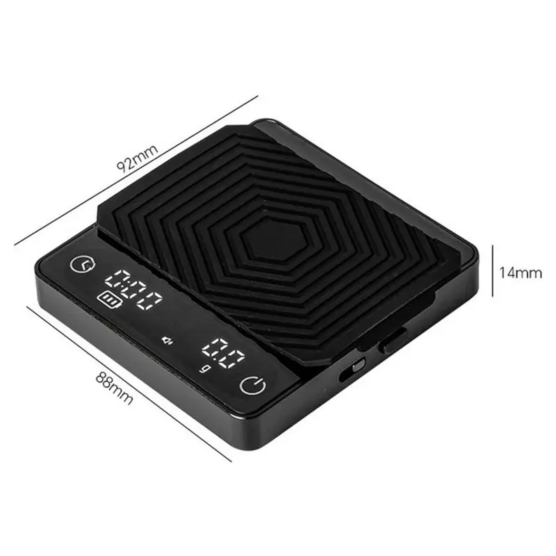 Rechargeable Mini-Coffee Scale With Timer 2Kg/0.1G Accuracy Portable Mirror Accurate Scale For Espresso& Pour-Over Coffee
