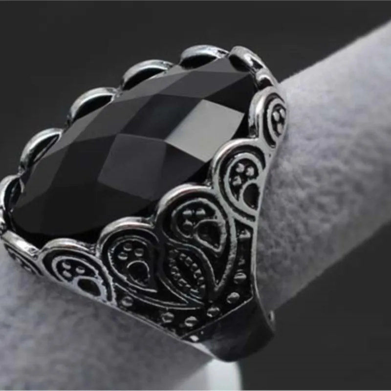 flower vintage promotion bronze CUTE color stone black red royal blue finger ring fashion Jewelry party quality punk lovers gift