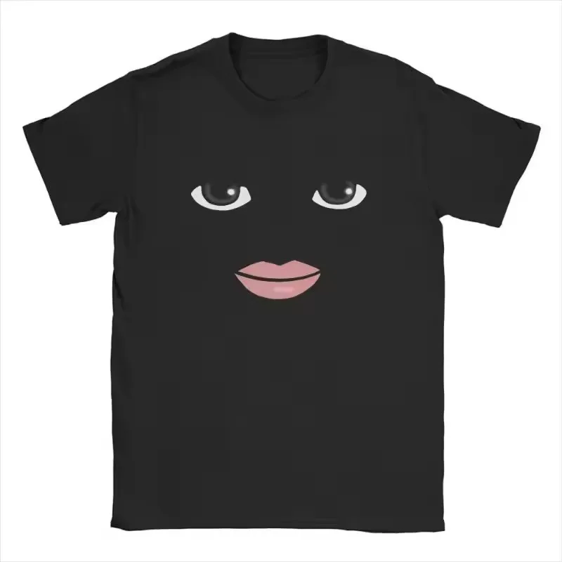 Unisex Cotton Short Sleeve T-Shirt Cute Cartoon Facial Expression Print Tee Fashion Casual Daily Tops for Youth College Students