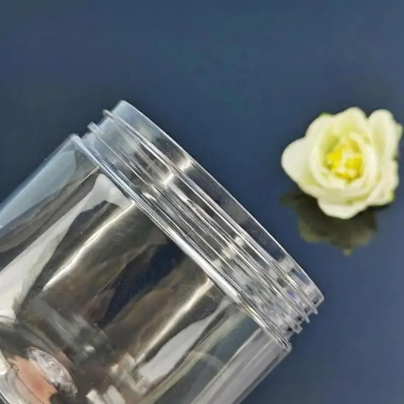 Make-up-Entferner-Pads im Glas mit Pinzette, runder, transparenter Behälter, leere Flaschen, Flasche mit breitem Mundstück und Klappe, Aufbewahrung für Lotion – Detail 5