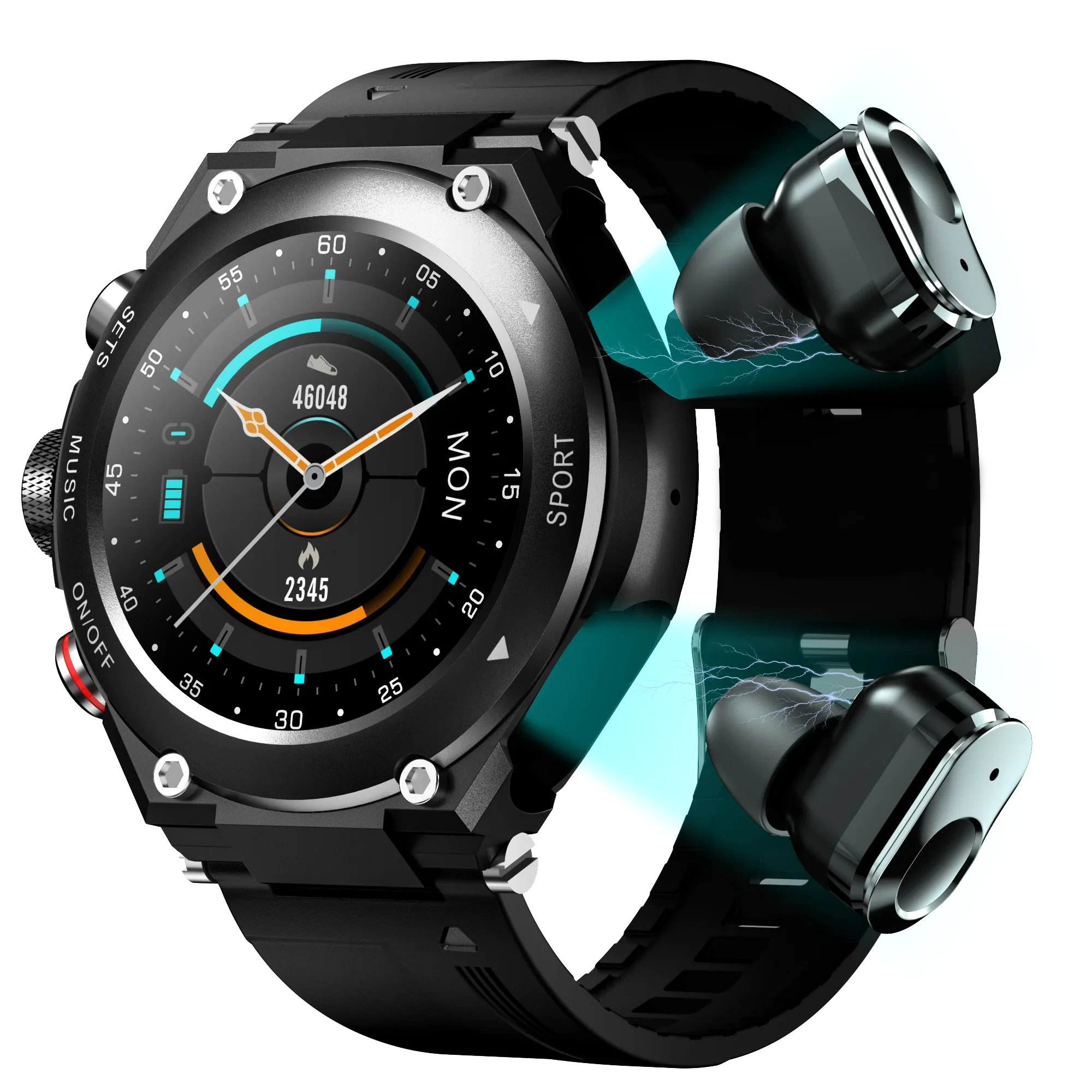 2022 Hot Wireless 2 In 1 Earphone  OEM ODM Manufacturer SDK Smartwatch men Heart rate Sports Smart Watch with Earbuds