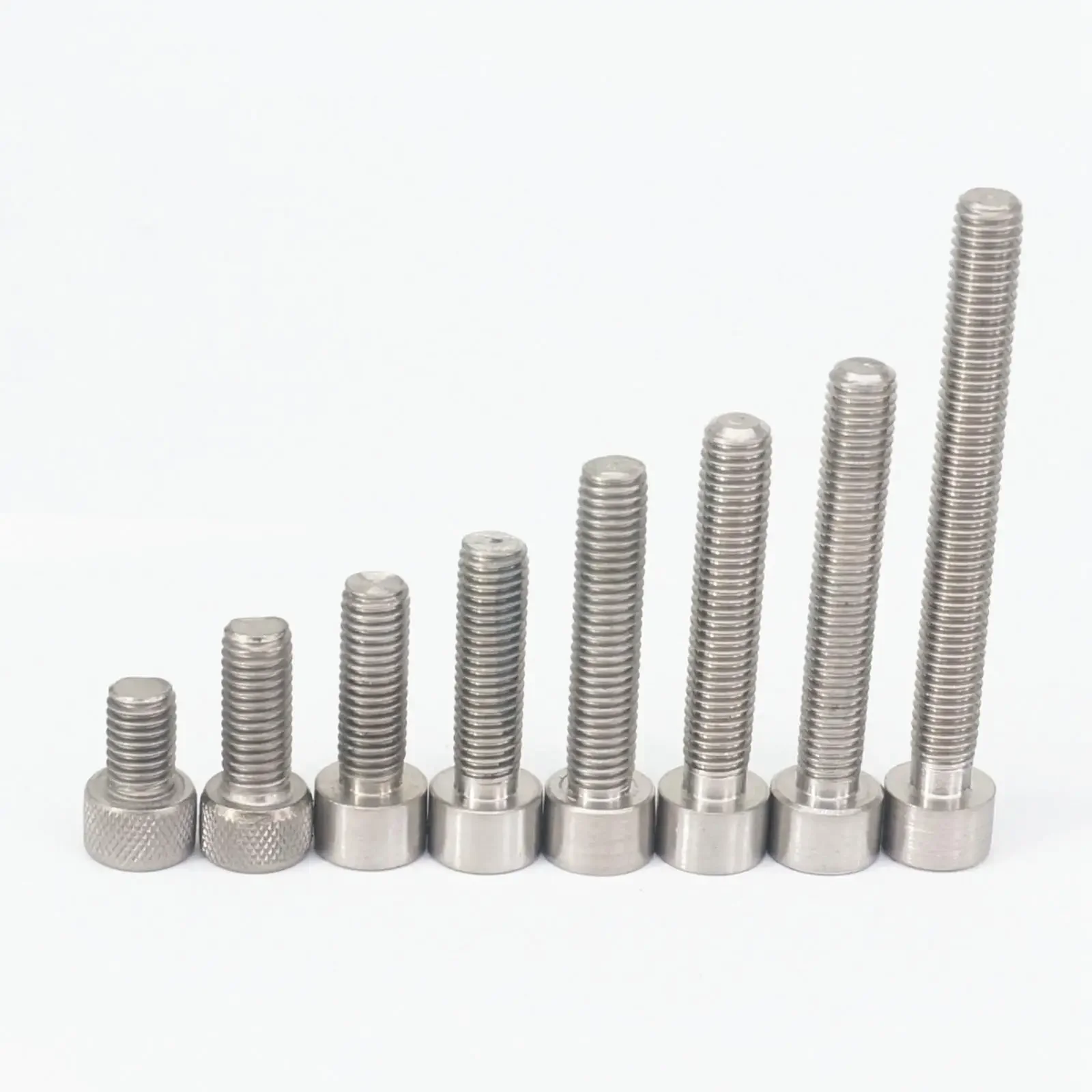 5pcs M8x1.25 Thread Length 50/55/60/65/70/75/80/86/90/100/110/120mm GR2 TA2 Pure Titanium Hex Socket Head Screw Bolts DIN 912