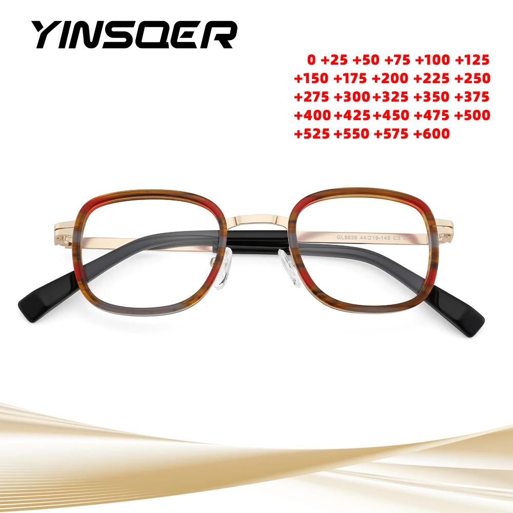 

Men's and Women Small Frame Vintage Blue Light Blocking Reading Glasses Customized Prescription Presbyopia with Diopter 0 To 600