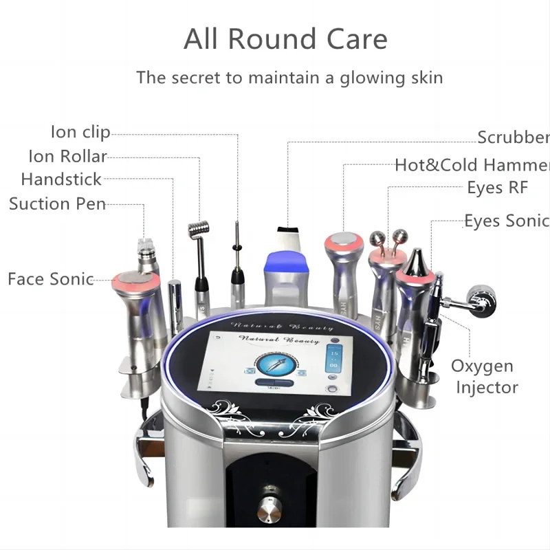 10 In 1 Hydra Diamond Peeling Machine Led Hydro Dermabrasion Aqua Water Jet Facial Microdermabrasion Face Rejuvenation Solution