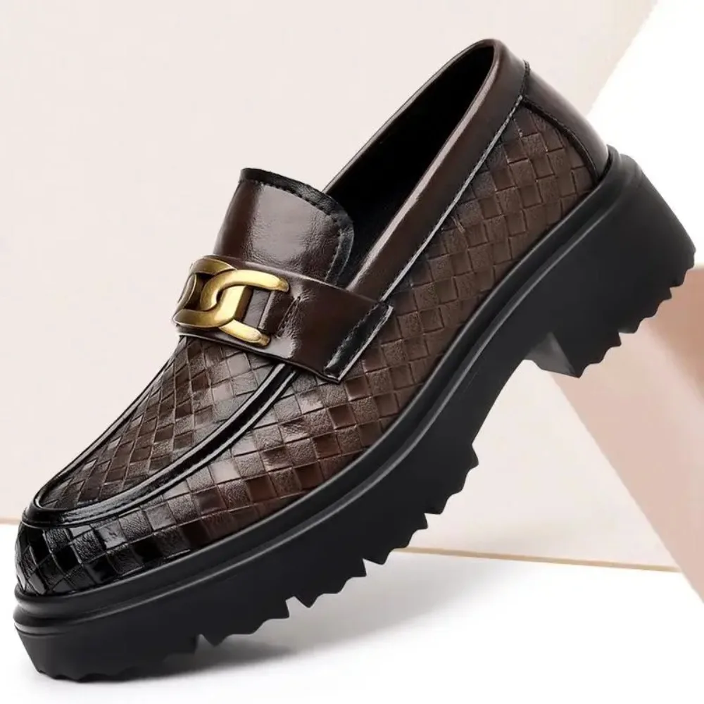 

Новые модные повседневные туфли на толстой подошве, плетеные кожаные туфли-дерби с дышащей сетчатой подкладкой, комфортные, впитывающие пот