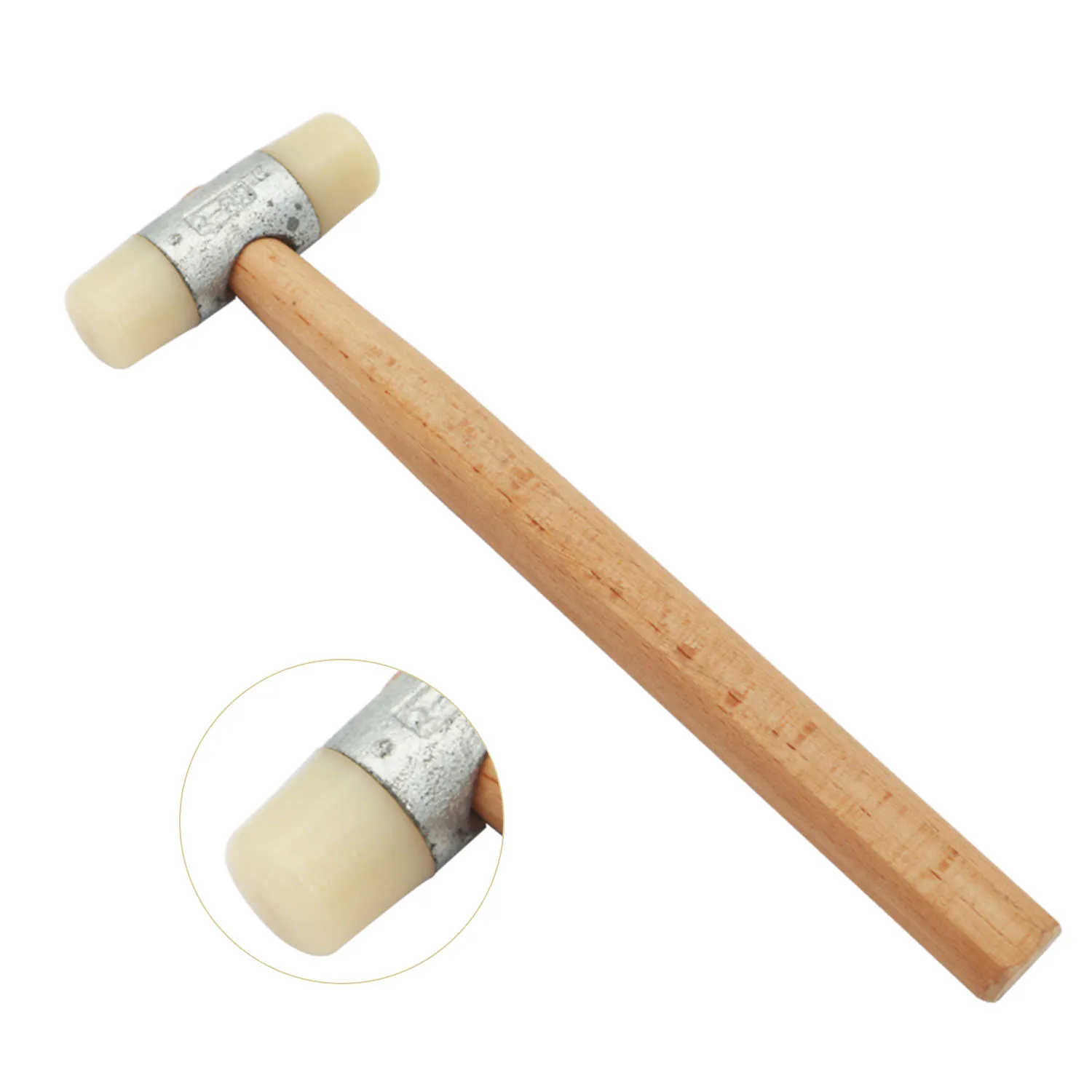 Chasing Hammer Jewelry Making Hammers Rubber Hammer with Comfortable Wood Handle for Jewelry Craft Making