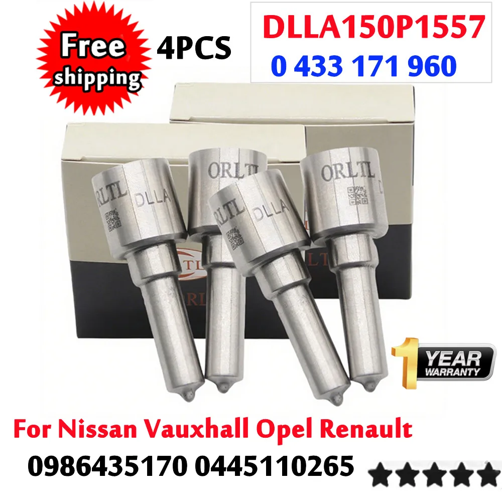 

4 шт. 0445110265 дизельный CR насадка DLLA150P1557 0433171960 для Nissan Vauxhall Opel Renault 0986435170 0 445 110 265